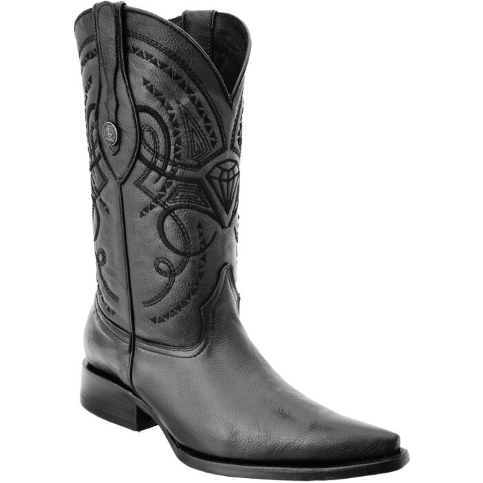 Botas Vaqueras Imitación Venado Color Negro 3X WD 11-137