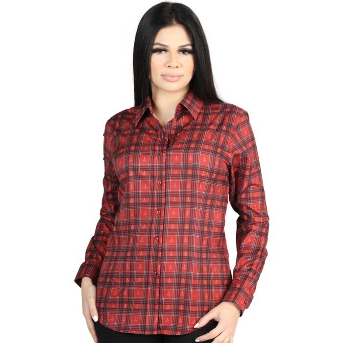 Women’s Western Shirt in Red Plaid, Long Sleeve Version – El General 44722