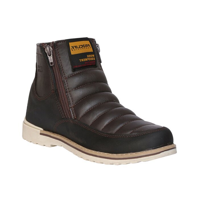 Women's Short Work Boots With Zippers Cliff 35204 Brown
