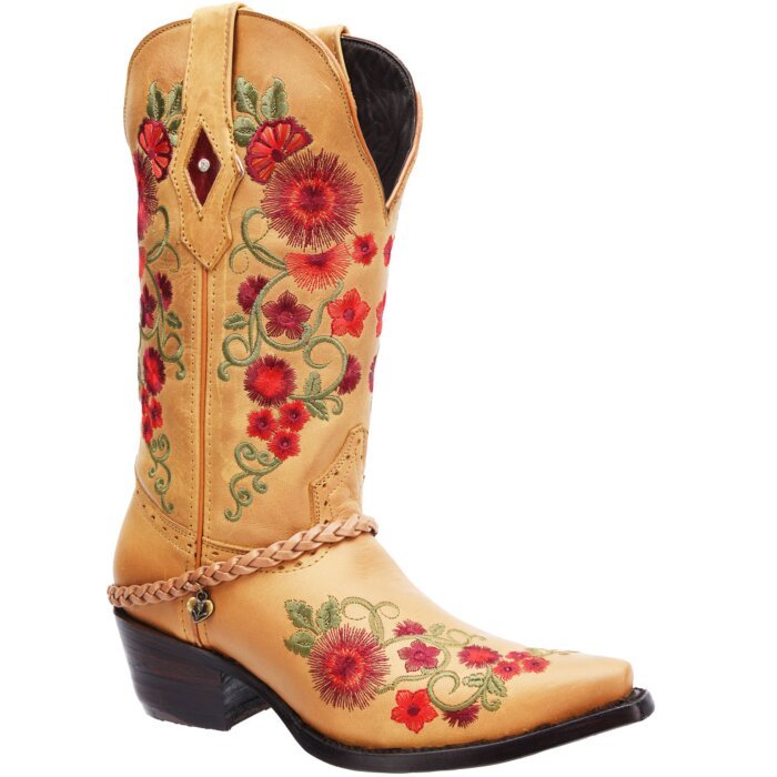 Botas Para Mujer Vaqueras White Diamonds Boots 10-570 Piel Crazy Paja
