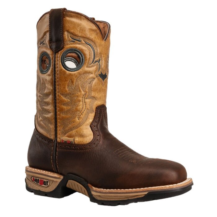 King Welt Buffalo Razor 8" work boot with premium leather upper and non-slip rubber outsole.