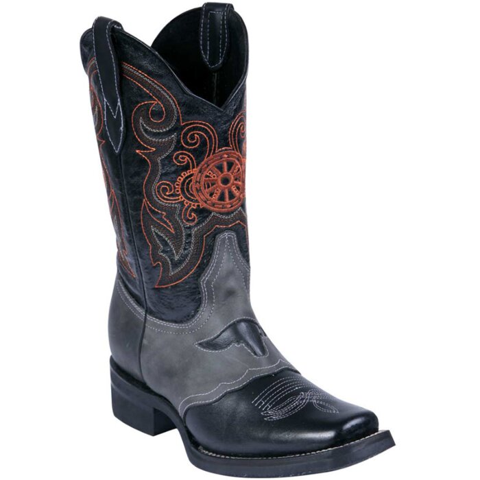 Botas Rodeo Negras Con Antifaz Toro Edición Limitada El General 40668