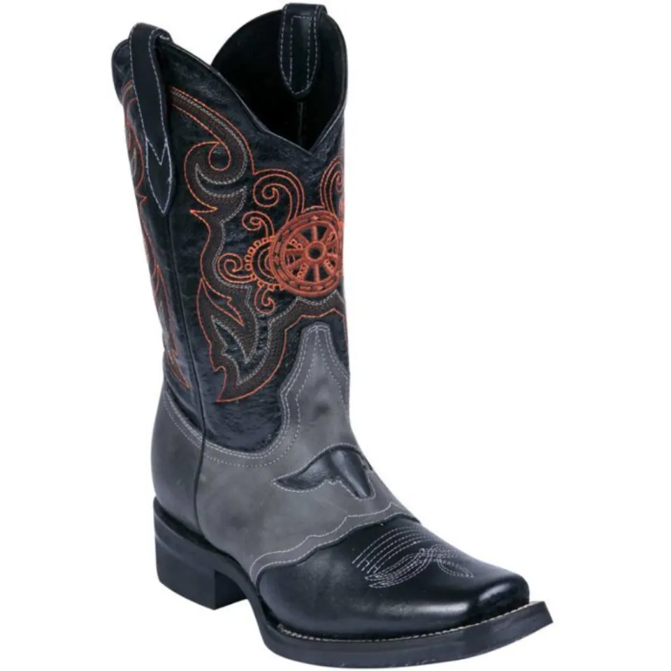 Botas Rodeo Negras Con Antifaz Toro Edición Limitada El General 40668
