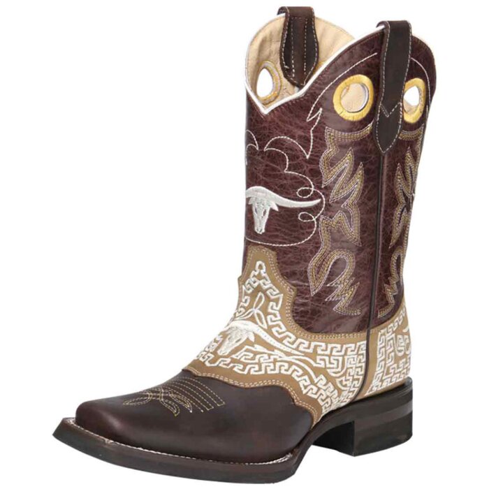 Bota Rodeo Bordado Toro El General 33309 Color Choco