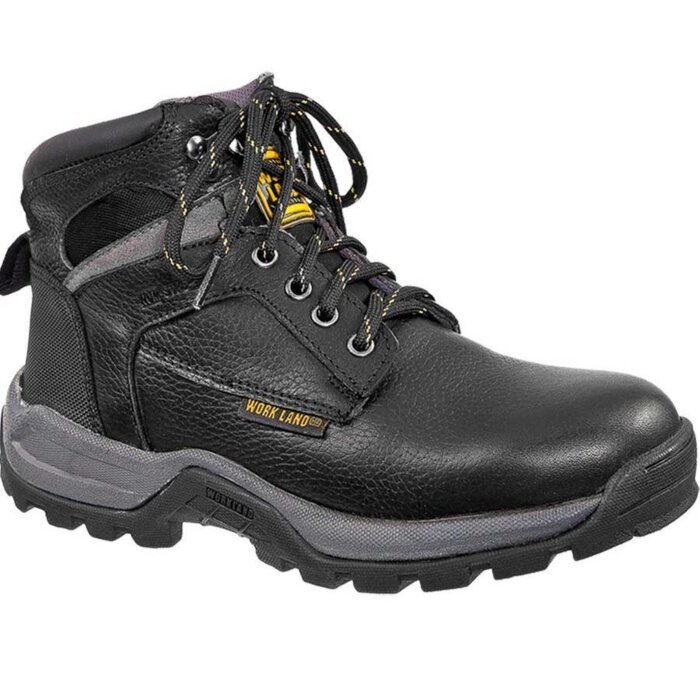 Women's Work Leather Anklet Boots Work Land 76501 Color Black