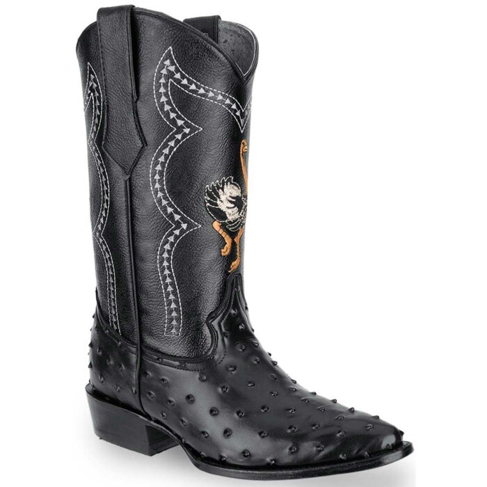Botas De Piel Imitación Avestruz Vaqueras JB 901 Negras