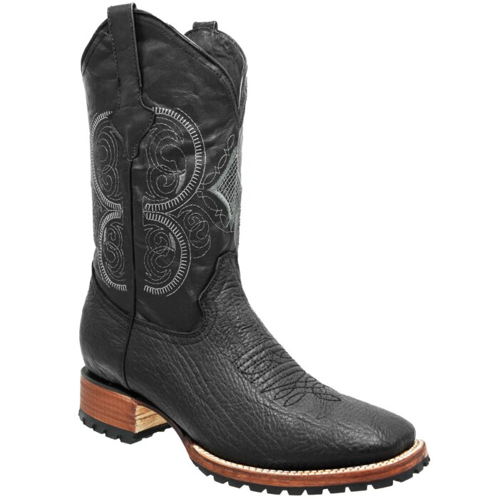Botas Rodeo Piel Shoulder Suela Tractor Color Negro WD 11-285
