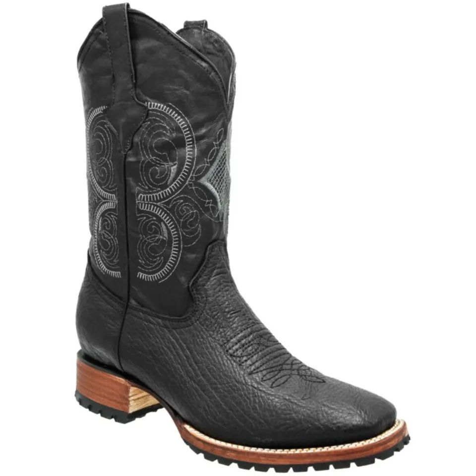 Botas Rodeo Piel Shoulder Suela Tractor Color Negro WD 11-285