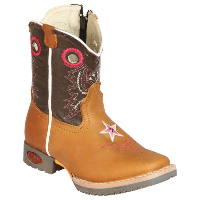 Botas Rodeo Bebé Niña Color Miel Estrella Bordada Jar Boots 126580