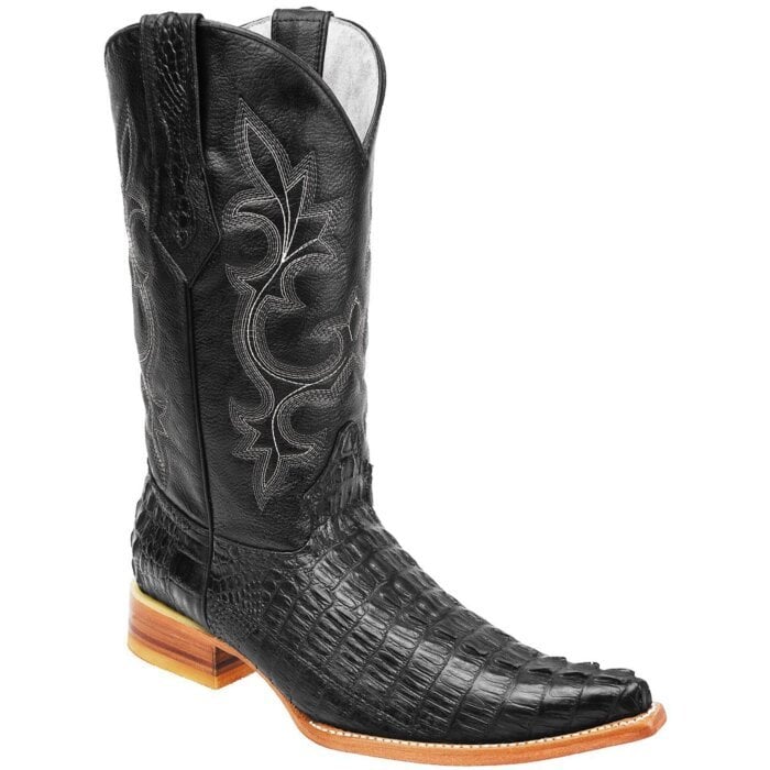 Botas Vaqueras Grabado Caimán Clon BD04 Negras