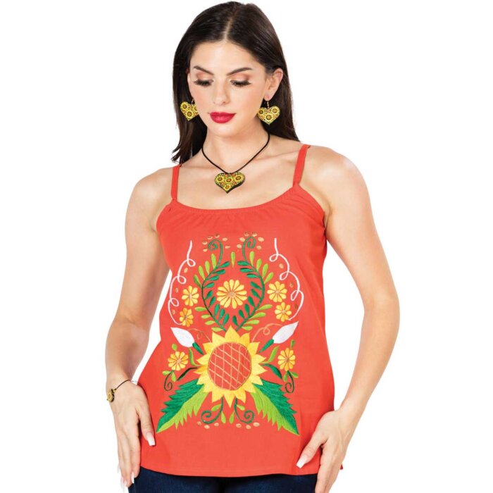 Blusa Artesanal Mexicana 603071 Color Naranja