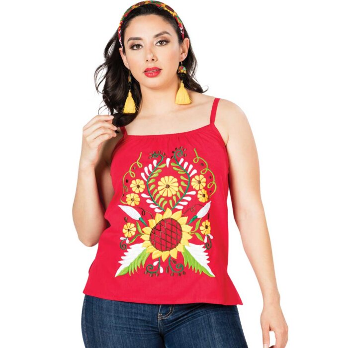 Blusa Artesanal Mexicana 603073 Color Rojo