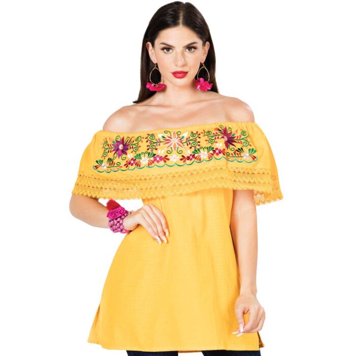 Blusa México Artesanal 603051 Campesina Amarilla