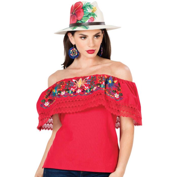 Blusa México Artesanal 603052 Roja Campesina