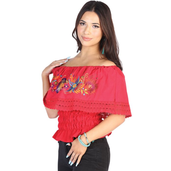 Blusa Resorte Artesanal Noche Buena 602454 Rojo