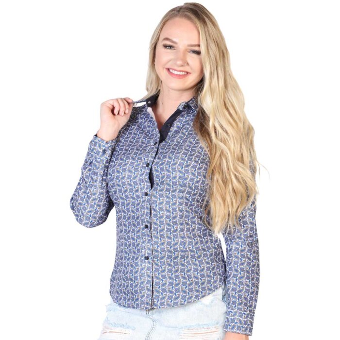 BLUSA VAQUERA CASUAL DE MUJER EL SENOR DE LOS CIELOS EA000902 AZUL/NAVY