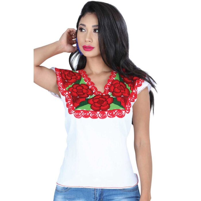 Blusa Artesanal Zinacantan 601401 bLANCA