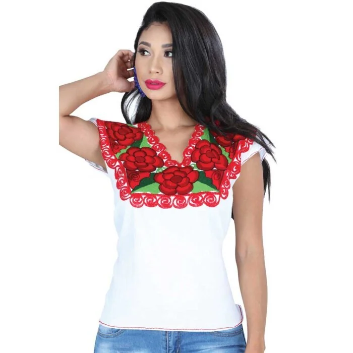 Blusa Artesanal Zinacantan 601401 bLANCA