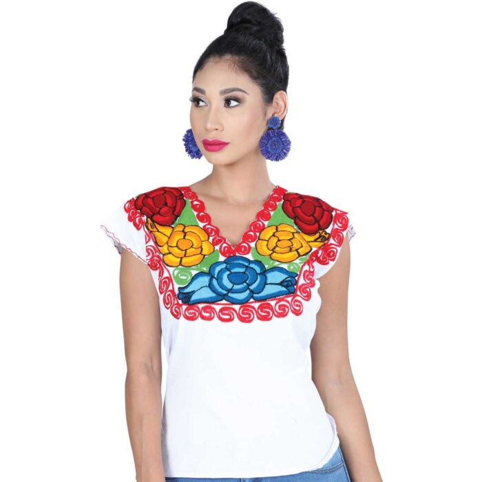 Blusa Artesanal Zinacantan Blanca 601403