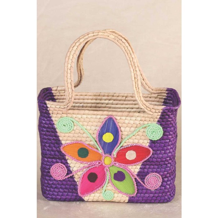 Bolsa Artesanal De Palma Natural-Multicolor 602126