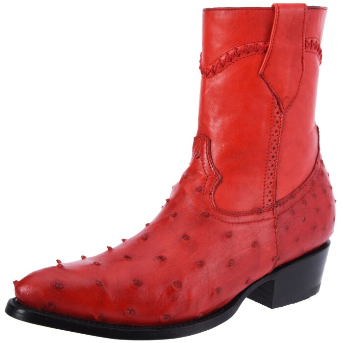 Bota Avestruz Roja Corta Con Cierre WD 11-004