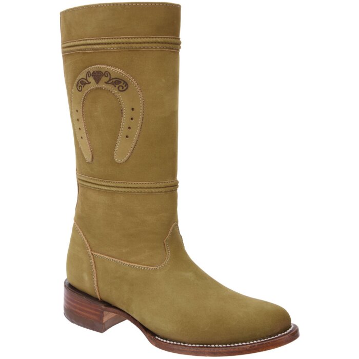 Botas Escaramuza Charra Nobuck Color Topo WD 11-461