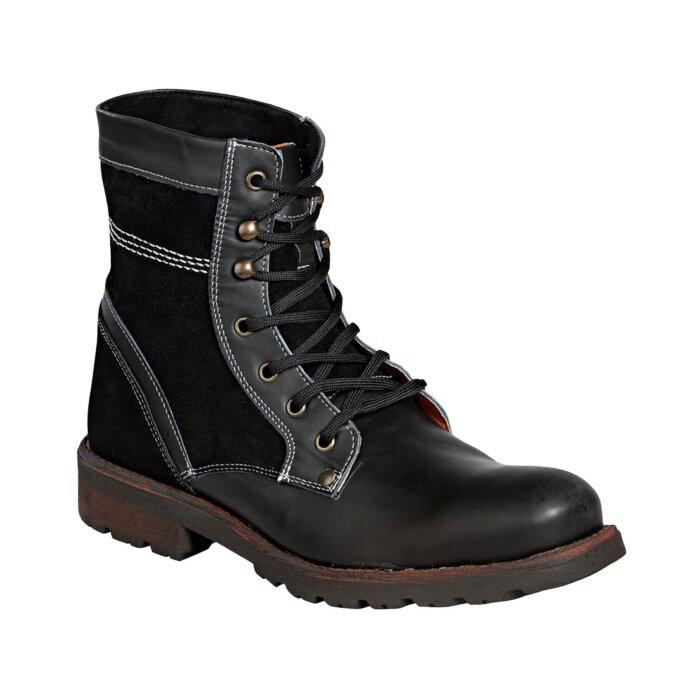 Botas Cortas Agujetas Para Hombre Lamasini 7601 Color Negro