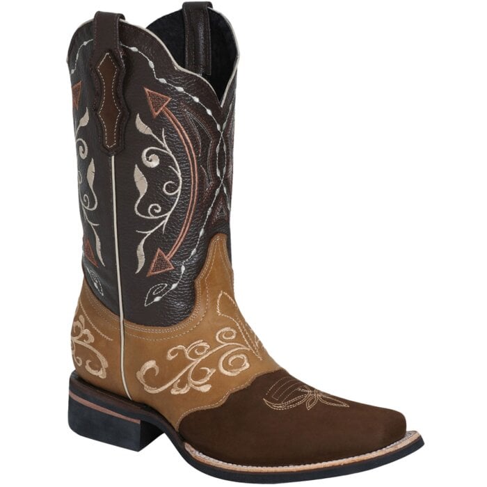 Botas Rodeo Antifaz Y Tubo Bordado Color Canela 124080