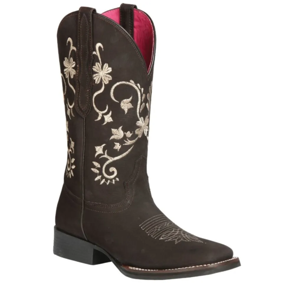 Bota RodeoTexas Para Mujer Nobuck Café El General 44642
