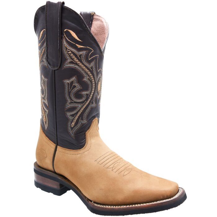 Botas Para Mujer Horma Rodeo Color Café Claro y Oscuro
