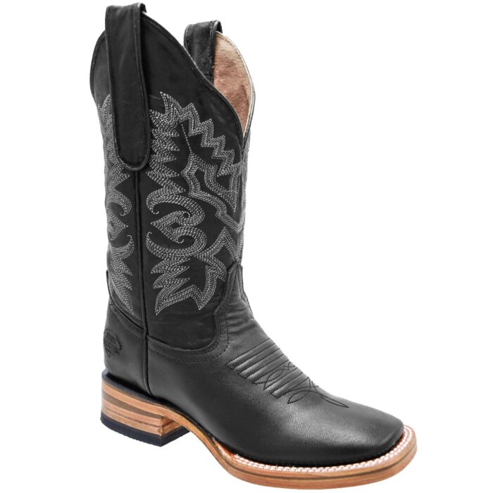 Bota Rodeo Negra Para Mujer Piel Napa WD 11-506