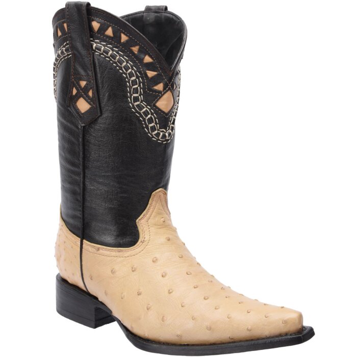 Botas Vaqueras Avestruz Original White Diamonds Boots Color Orix 11-032