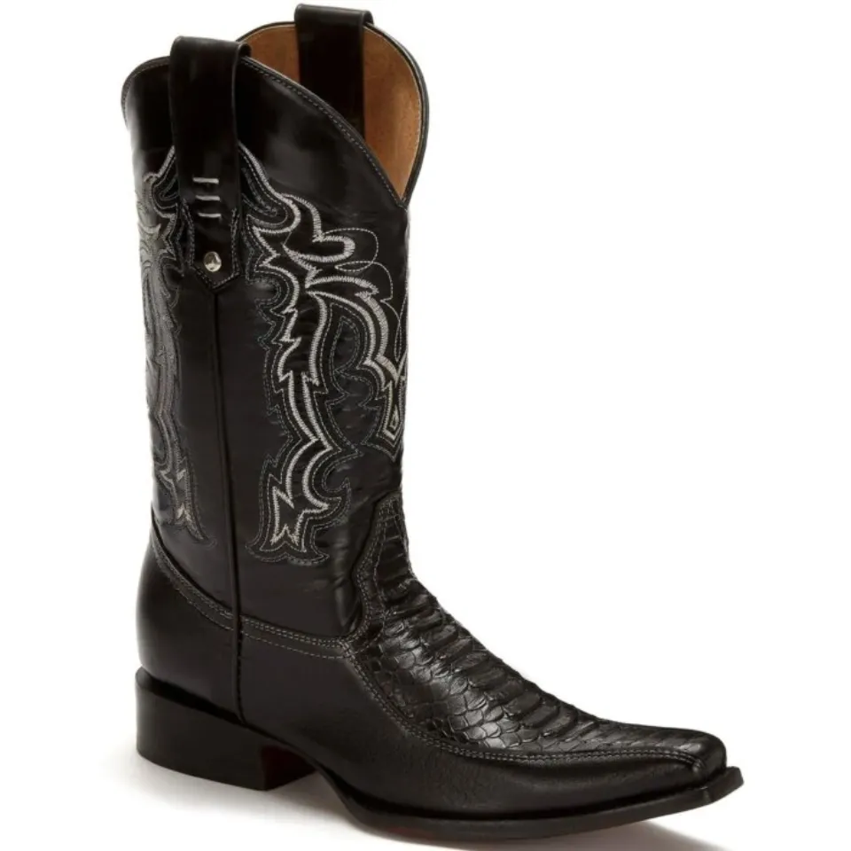 Botas Vaqueras Grabado Python Negro 311-4605 