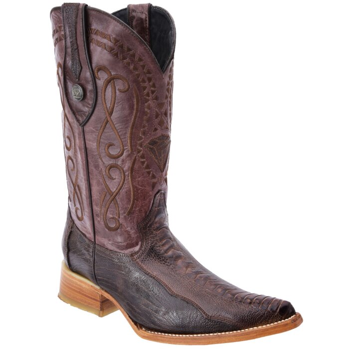 Men's Cowboy Ostrich Leg Brown Boots 3X WD 11-050