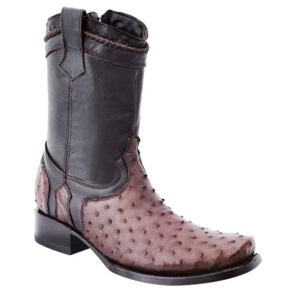 Botas De Avestruz Horma Hudson WD 11-016 Color Café