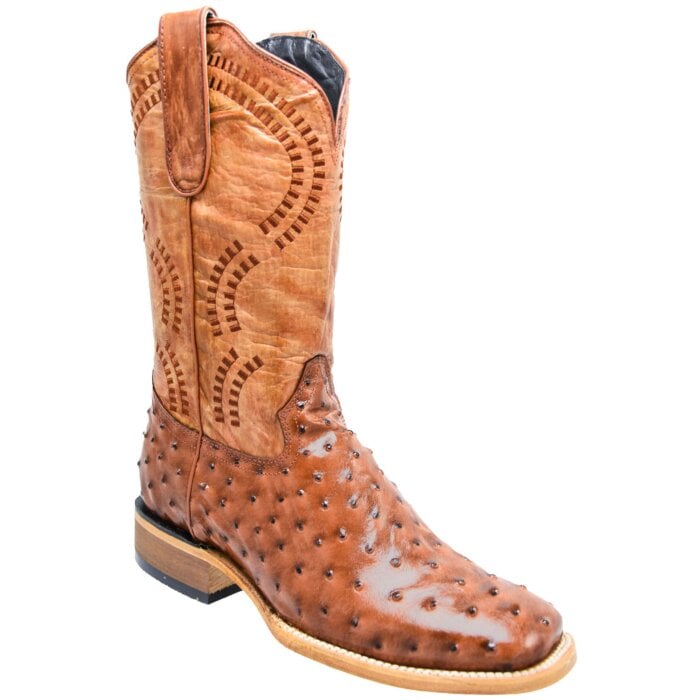 Botas Rodeo Avestruz Imitación Color Cognac WD 11-303