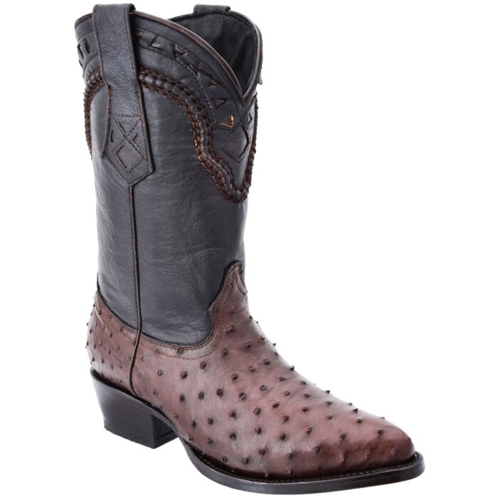 Botas Piel De Avestruz Color Café Horma 900 WD 11-181