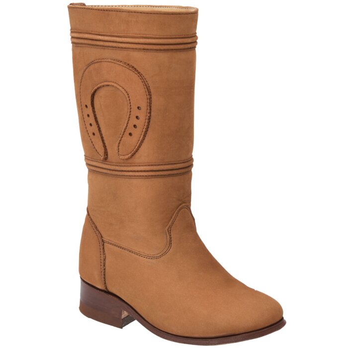 Botas De Niña Para Escaramuza Piel Nobuck Color Tabaco WD 11-355