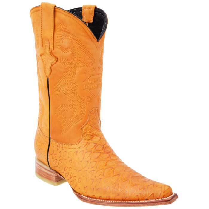 Botas Vaqueras Grabado Oso Hormiguero Color Mantequilla WD 11-111
