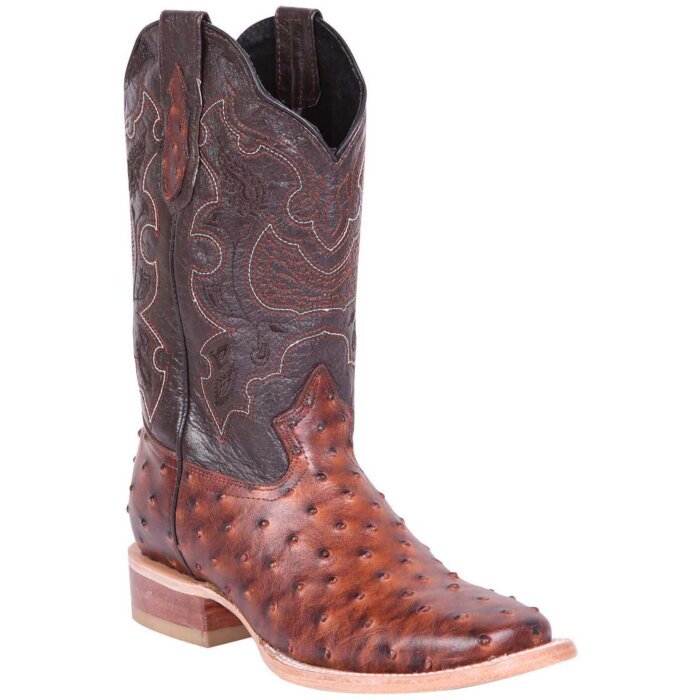 Botas Rodeo El General Imitación Avestruz Color Cognac