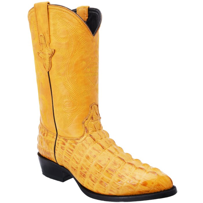Botas Vaqueras Imitación Caimán Color Mantequilla WD 11-237