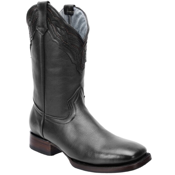Botas De Piel Imitación Venado Negra WD 11-273