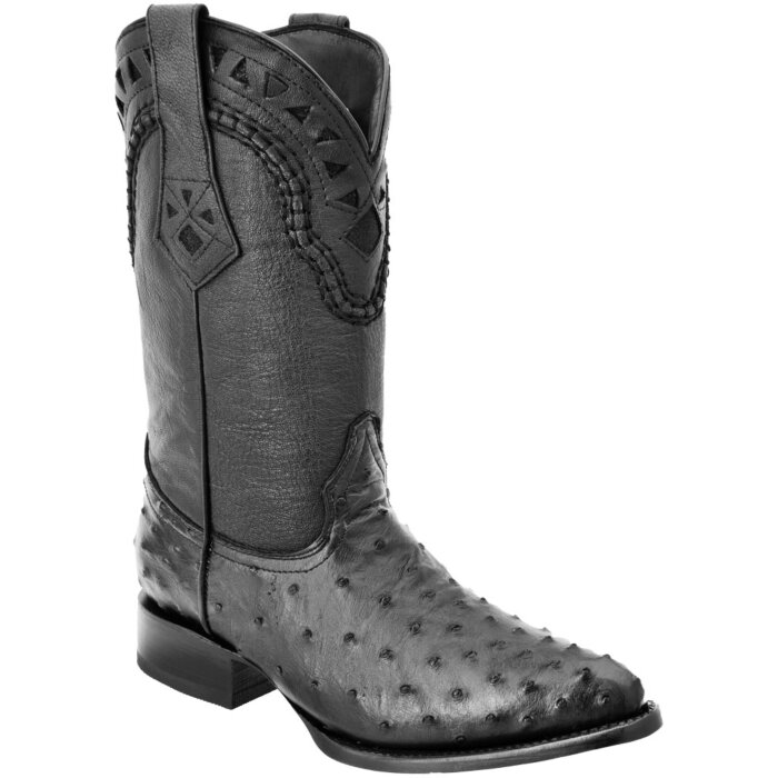 Botas Negras Piel De Avestruz Horma 900 WD 11-184