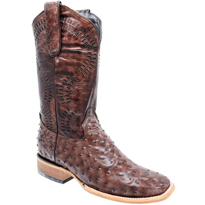 Botas Rodeo Avestruz Imitación Color Café WD 11-301