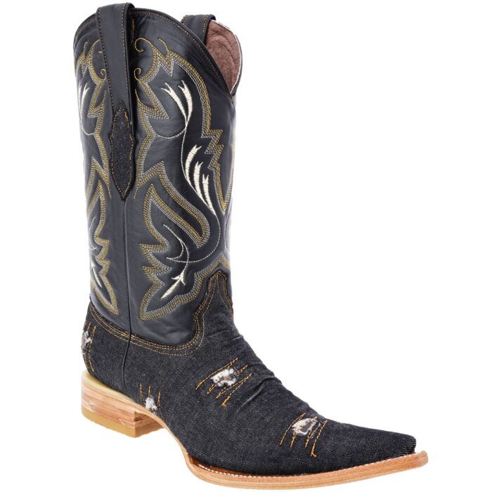 Botas Vaqueras 3X De Mezclilla Negra WD 11-138