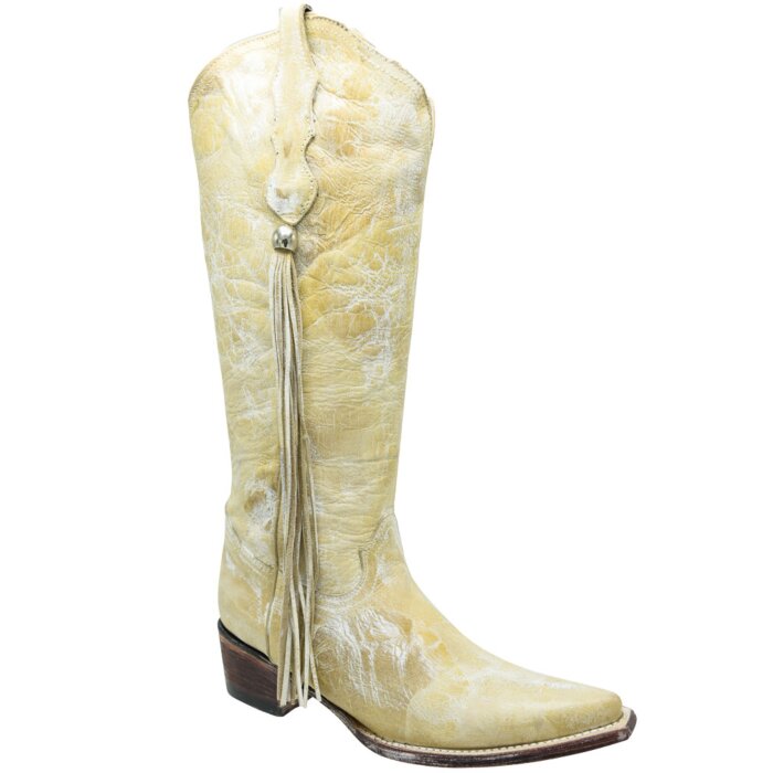 Botas Vaqueras Altas Para Mujer Grabado Rústico WD 11-524