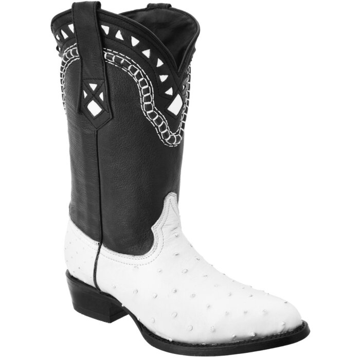 Botas Vaqueras Blancas De Avestruz WD 11-190