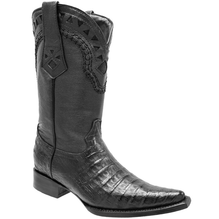 Exotic Coco Belly Cowboy Black Boots WD 11-038