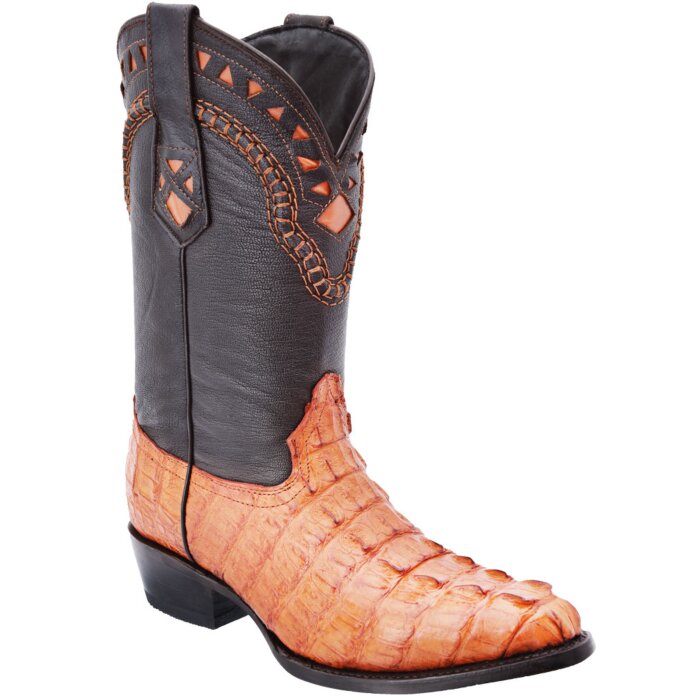 Botas Vaqueras Cocodrilo White Diamonds Boots 11-199 Color Cognac