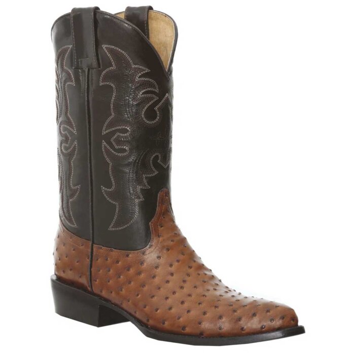 Botas Vaqueras Tradicionales Grabado Avestruz 264-9269 Café Claro